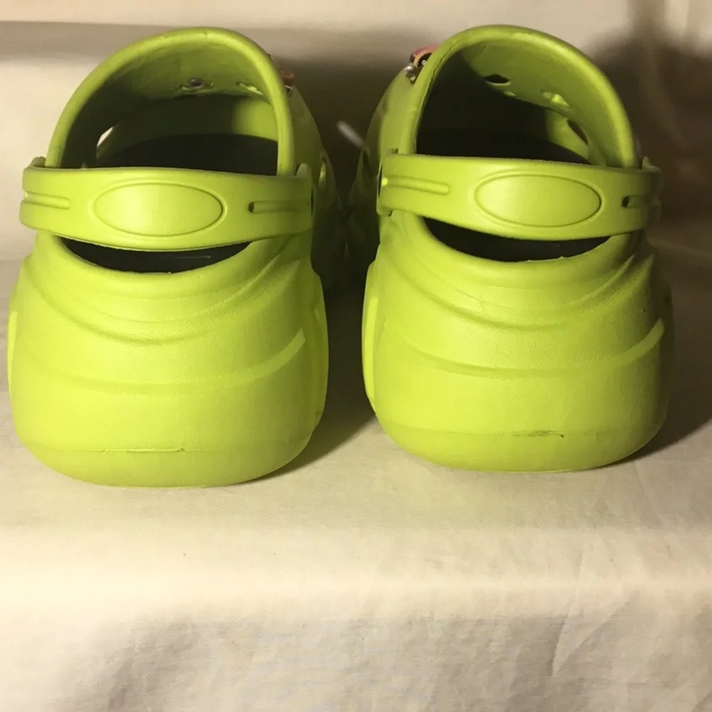 Ash Kids Lime Green Clog Sandals with Decorative Charms
